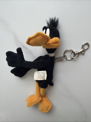 Vintage 1999 Looney Tunes Daffy Duck Plush Keychain Key Ring Warner Bros 8”