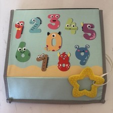 Tummy Time Mirror Baby Toys, High Contrast Crinkle Cloth Book with Teether