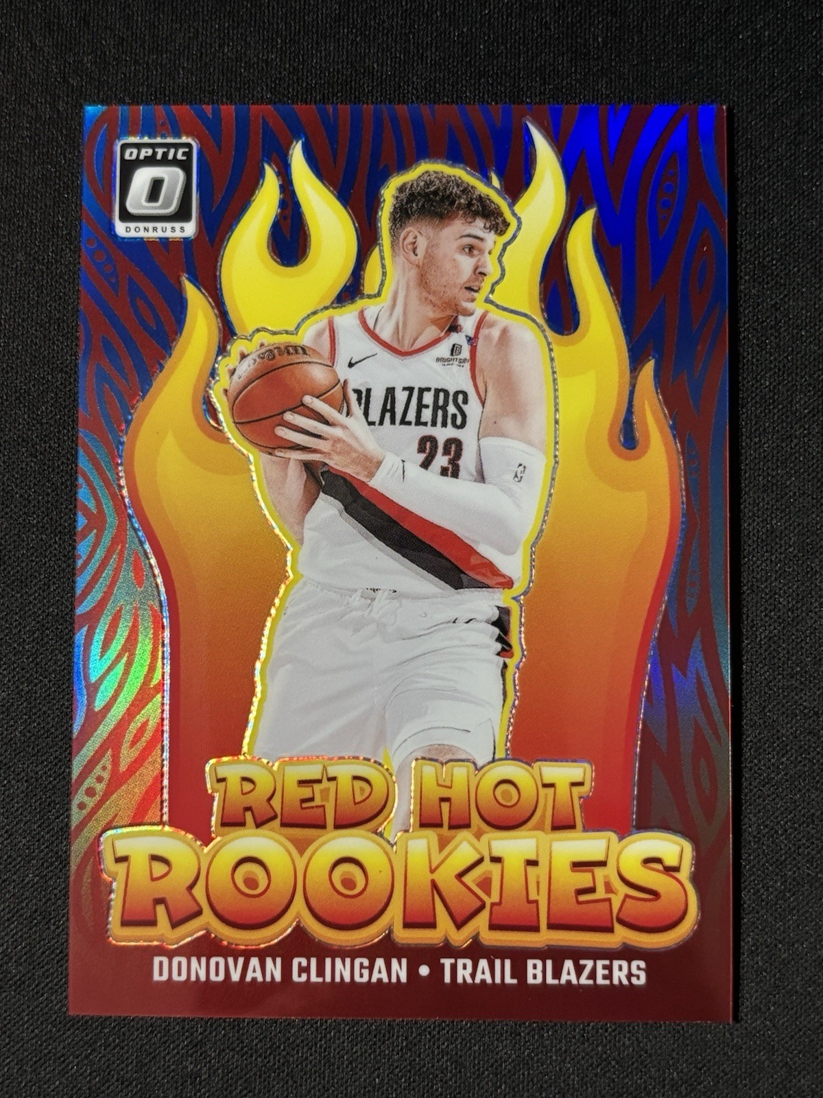 2024-25 Donruss Optic Donovan Clingan /49 Red Hot Rookies Blue Holo Prizm #15