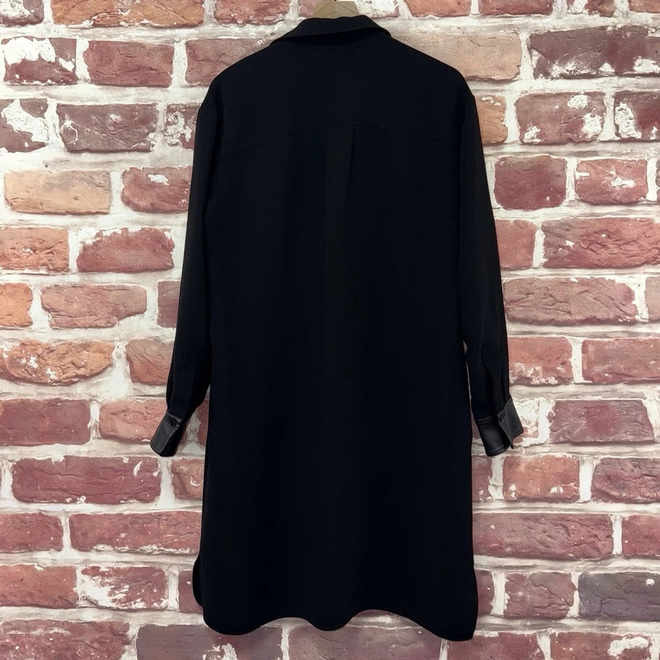 Vince Dress Womens Large Plain Black Faux Leather Trim Casual Career - image 2 of 4