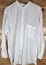 Brioni for Neiman Marcus Band Collar Dress Shirt Linen READ