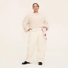 Women's Loopy Yarn Crewneck Pullover Sweater - Woolrich Cream 4X