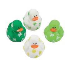 Mini St. Patrick's Day Shamrock Rubber Ducks 1 3/4"