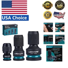 Versatile Impact Wrench Hex Adapter Set for Efficient Tool Switching, Cr-Mo