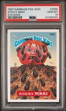 PSA 10 GEM MINT 1987 GARBAGE PAIL KIDS 288b STICKY NIKKI OS7 STICKER CARD