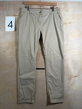 Next Womens Beige Chino Trousers Size 14R Cotton Chinos 36x30