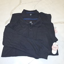 Wonder Nation Boys School Uniform Long Sleeve Polo Shirt Size L 10-12 - Lot Of 2