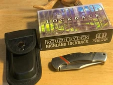 Rough Ryder G10 Highland Lockback 4 1/2" Pocket Knife w/Sheath RR1654