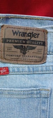 Wrangler Premium Quality 36x29 Men's Blue Light Wash Straight Leg Stretch Jeans