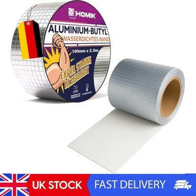 Aluminium Butylband 10cm x 2,5m - Dachreparaturband wasserdicht - strapazierfähige Dichtung