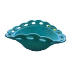 New ListingVintage Fostoria Aqua Swirl Milk Glass Wistar/Betsy Ross, Lace Edge Oval Bowl