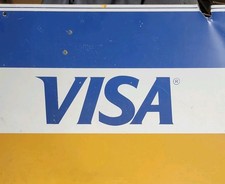 Original Vintage VISA Metal Sign Made By R.C. Rawson Co. 24x15.5"