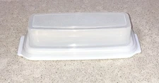 Boris Plastics White Base Plastic Butter Dish & Lid