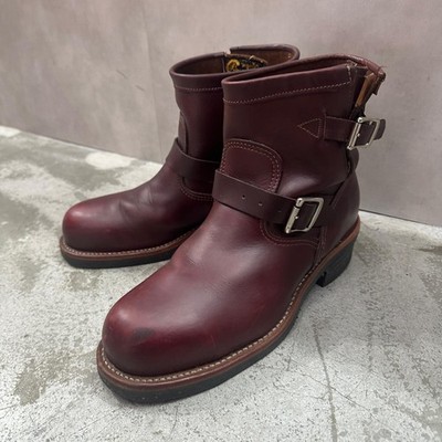 CHIPPEWA Stiefel 1901M11 Leder Burgund Kurz Engineer Boots Größe 9E