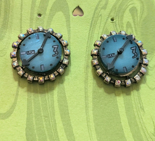 Betsey Johnson Wonderland Uhr Pfeil Ohrstecker Kristall Ohrringe - Bild 1 von 6