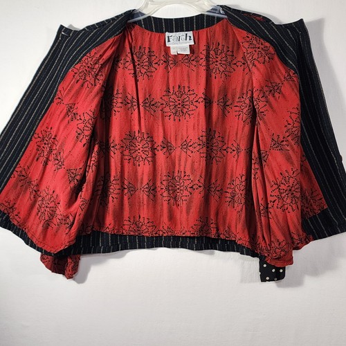 Faith by Celia Forrester Jacket Top Sz M Artsy Geometric Fun Buttons Beads - Picture 16 of 20