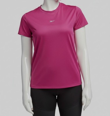 Reebok Women's Pink Logo Tech-Identity Performance Activewear T-Shirt Size: 2XL