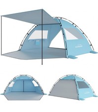 Elegear Beach Tent Sun Shelter with Canopy, 4-5 Person Pop Up Beach Tent