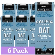 Califia Farms - Oat Barista Blend Oat Milk, 32 Oz (Pack of 6), Shelf Stable, ...