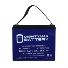 12V 75AH GEL Battery Replaces BCI Group 24M Starting Marine  RV