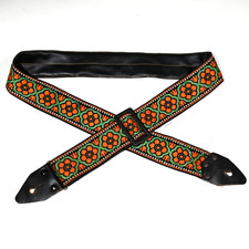 RARE: Embroidered Woven Hippie Guitar Strap, Japan, c. 1970s - Leather Ends