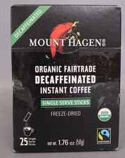 Mount Hagen - Organic Decaffeinated Instant Coffee 25ct - 1.76 OZ - Pack of 2