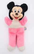 Vintage Disney Plush Baby Minnie Mouse Pink Rubber Face Bean Bag 10"