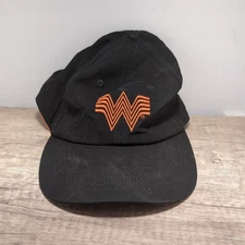 Whataburger Employee Hat-Black & Orange Logo-Adjustable Back