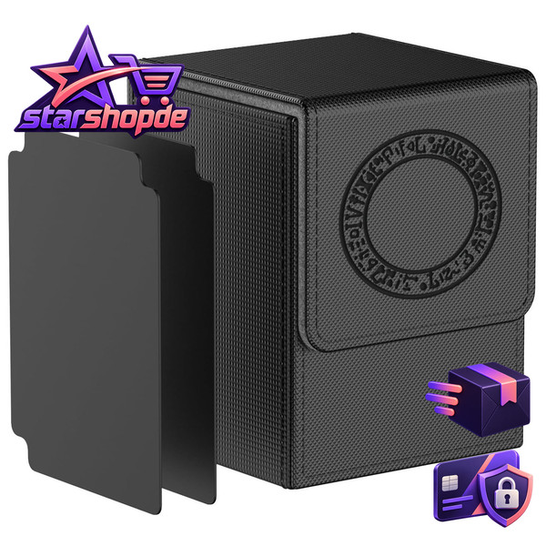 Sammelkarten Box FüR YGO 100+ Karten Mit 2 TrennfäChern Schwarz Spielkarten-image