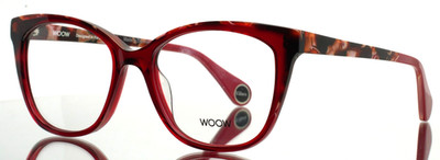 WOOW Good Vibes 3 0150 Transparent Dark Red Womens Eyeglasses 54-18-140 B:44
