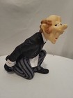 Retro Vintage Resin James The Butler Waiter Wine Bottle Holder Caddy Ornament