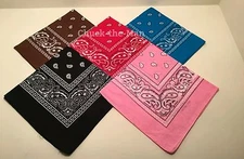 Bandanas 22" x 22" Cotton Paisley Camping Survival Biker Emergency  2pcs