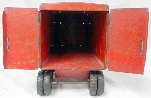 Vintage Structo Toys Pressed Steel Auto Transportation Truck Cab & 2 Trailers! - Picture 18 of 24