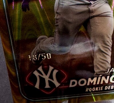2024 Topps Chrome Update Jasson Dominguez Gold RayWave Refractor