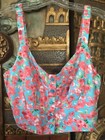 NWT B.O.G Collective Turquoise and Pink Crop Top Large