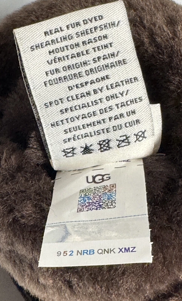 Guantes de piel de oveja UGG marrón oscuro cosidos a mano para mujer S/M nuevos Foto 4 de 4