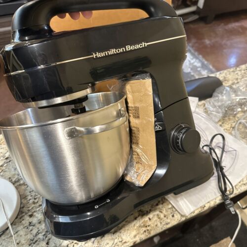 Hamilton Beach 63391 7 Speed Stand Mixer with Whisk, Dough Hook, Flat Beater New - Picture 6 of 9