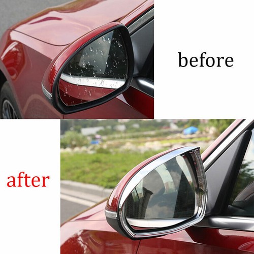 ABS Chrome Rearview Mirror Rain Eyebrow Frame Trim 2X For Benz C-Class 2022-2023 - Picture 6 of 7