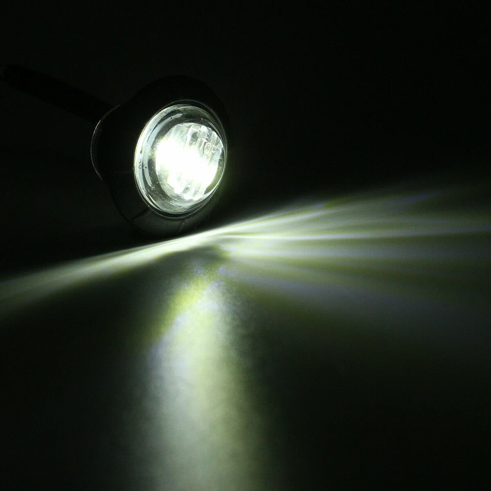 10Pcs 12V Car Truck Lorry Round LED Bullet Button Side Mini Marker Lights Lamp - Image 2 of 4