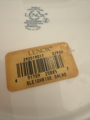 NEW 4 Lenox Sleighride SALAD Plates 8 1/8” Christmas Winter MINT CONDITION - Picture 5 of 8