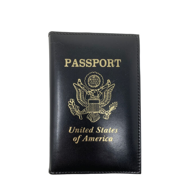 1/2 Pcs Leather USA Passport Cover ID Holder Wallet Travel Case Handmade Black NP10141