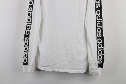 Adidas Boys XL Distressed Spell Out Taped Logo Lightweight Hoodie T-Shirt White - Picture 3 of 11