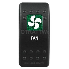 OTRATTW Carling Technologies Contura II Rocker Switch, FAN, GREEN LENS