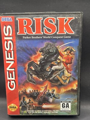 RISK (Sega Genesis, 1994) Complete CIB w/ Box, Manual, Cartridge Tested/Works