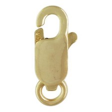 Solid 10K Yellow Gold Italian Lobster Claw Clasp with Ring 2.7x7.0mm #0 Jewelry