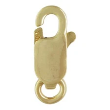 10K Yellow Gold Italian Lobster Claw Clasp w/ Ring (2.7x7.0mm)