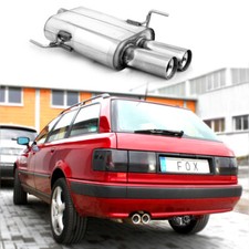FOX Endschalldämpfer 2x76mm für Audi 80 Typ B4 Quattro 2.0l 2.3l 2.6l 2.8l