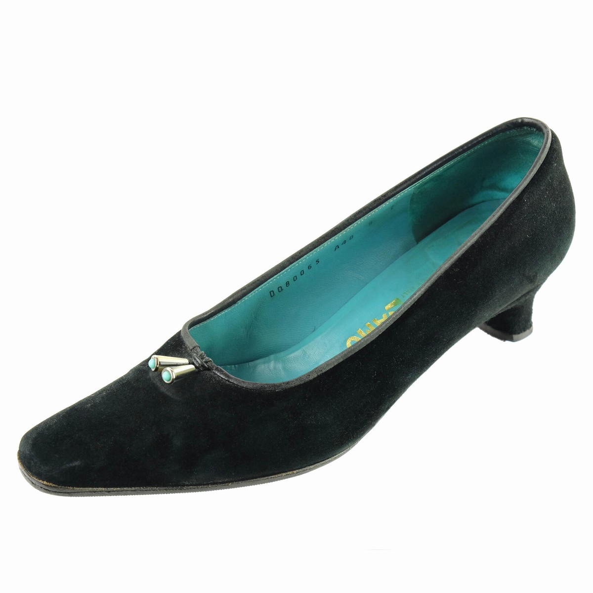 SALVATORE FERRAGAMO Sz. 9 C Low Heels Pumps Suede Black Womens