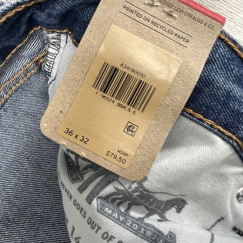 Levi’s 550 ’92 Men’s Relaxed Taper Fit Distressed Blue Denim Jeans 36x32 0199 - Picture 4 of 10