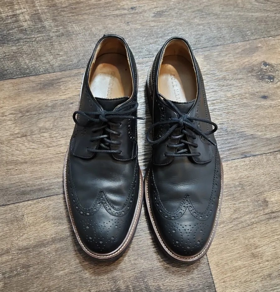 Cole Haan Black Leather Oxford Wingtip Lace Up Dress Shoes Mens 10M Career Work C36938_Mens-Cole-Haan-Grand-  main image 3